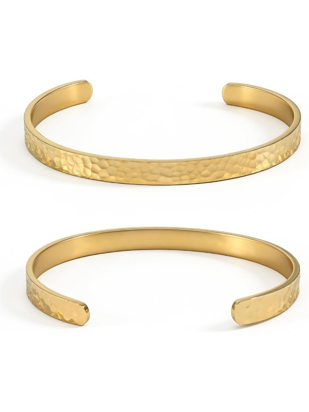 Inspirational Bible Verse Cuff Bracelet - 18K Gold Plated Hammered Bangle, Faith